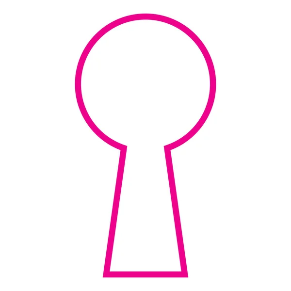 Eps10 Pink Vector Keyhole Line Icon Simple Flat Style Isolated — Image vectorielle