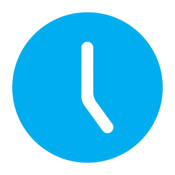 Eps10 Solid Blue Vector Clock Icon Simple Flat Trendy Style — ストックベクタ