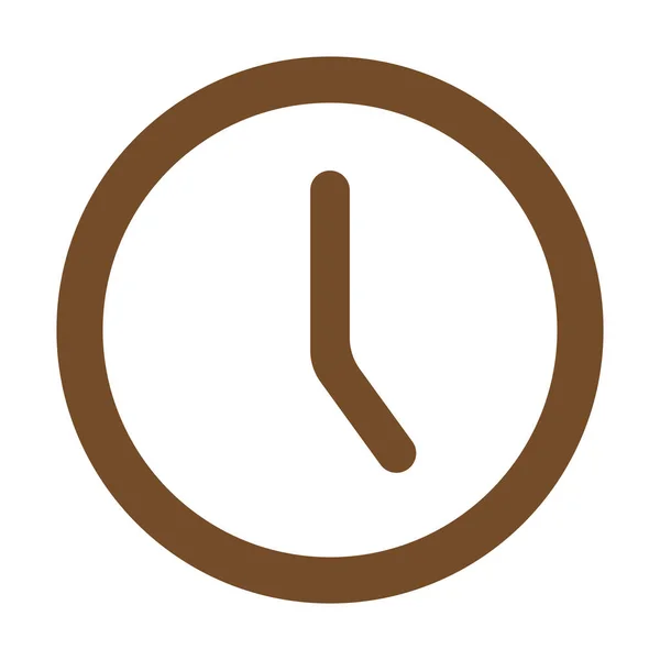 Eps 10在白色背景上隔离的简单平面时尚风格的时钟线图标的棕色矢量 — 图库矢量图片