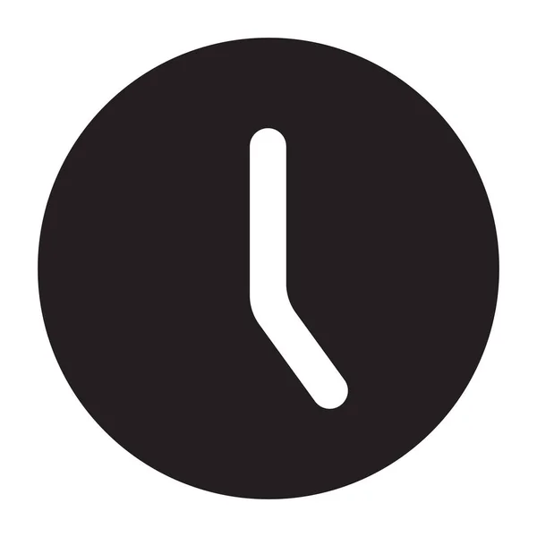 Eps10 Solid Black Vector Clock Icon Simple Flat Trendy Style — Stockvector