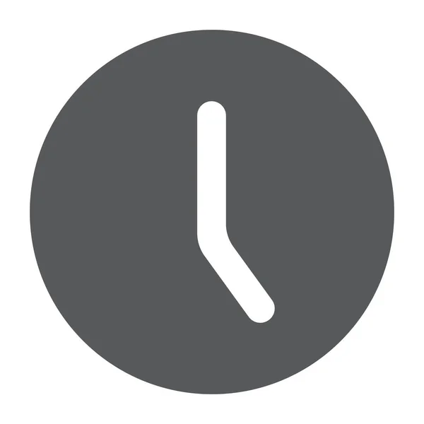 Eps10 Solid Grey Vector Clock Icon Simple Flat Trendy Style — Stockvector