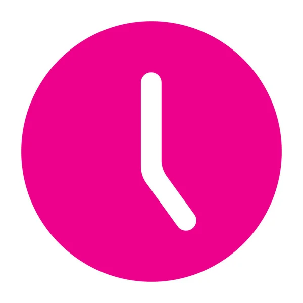Eps10 Solid Pink Vector Clock Icon Simple Flat Trendy Style — 스톡 벡터