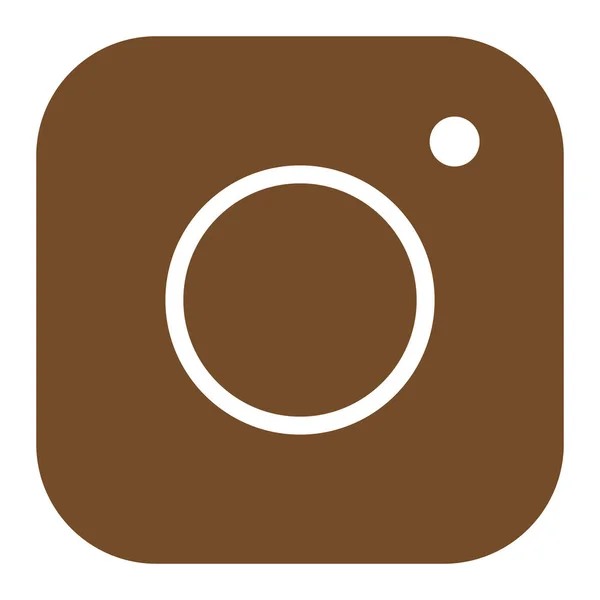 Eps10 Brown Vector Camera Solid Icon Simple Flat Trendy Style — Stockvector