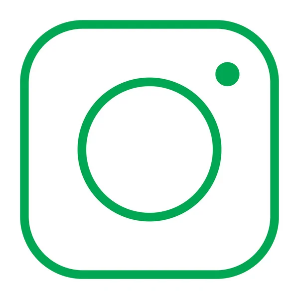 Eps10 Green Vector Camera Line Icon Simple Flat Trendy Style — Stockvector