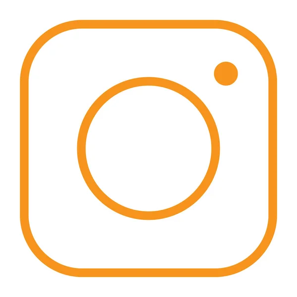 Eps10 Narancs Vektor Kamera Vonal Ikon Egyszerű Lapos Trendi Stílus — Stock Vector