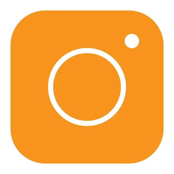 Eps10 Narancs Vektor Kamera Szilárd Ikon Egyszerű Lapos Trendi Stílus — Stock Vector