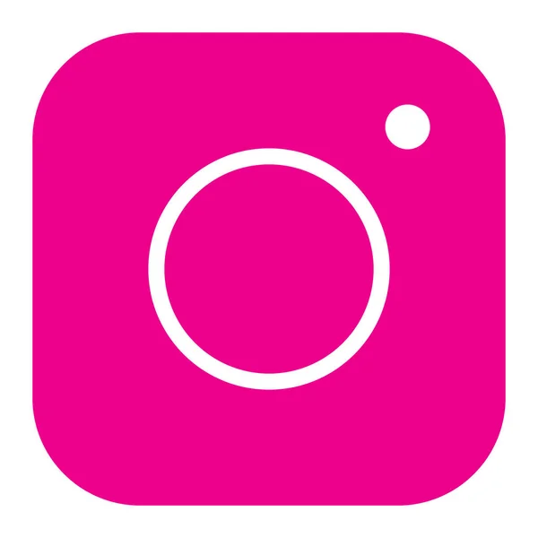 Eps10 Pink Vector Camera Solid Icon Simple Flat Trendy Style — Stockvector