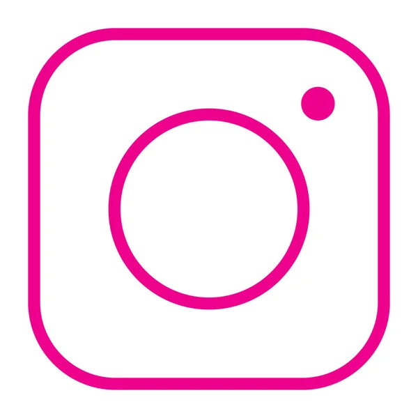 Eps10 Pink Vector Camera Line Icon Simple Flat Trendy Style — Stockvector