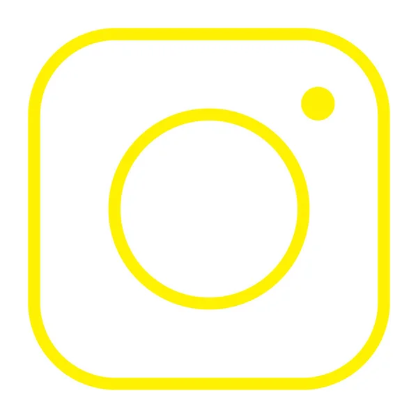 Eps10 Yellow Vector Camera Line Icon Simple Flat Trendy Style — Stockvector