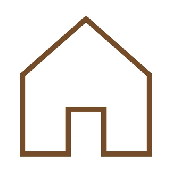 Eps10 Brown Vector Home Line Icon Simple Flat Trendy Style — Vector de stock