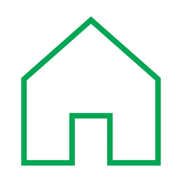 Eps10 Green Vector Home Line Icon Simple Flat Trendy Style — Vector de stock