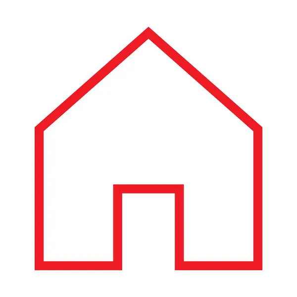 Eps10 Red Vector Home Line Icon Simple Flat Trendy Style — Vector de stock