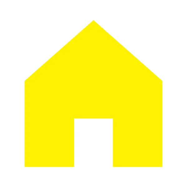 Eps10 Yellow Vector Home Solid Icon Simple Flat Trendy Style — Vector de stock