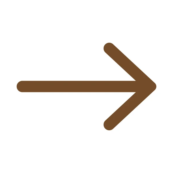 Eps10 Brown Vector Right Arrow Icon Simple Flat Style Isolated — Vetor de Stock