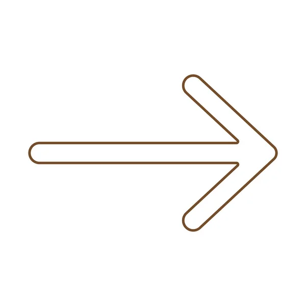 Eps10 Brown Vector Right Arrow Line Icon Simple Flat Style — Vetor de Stock