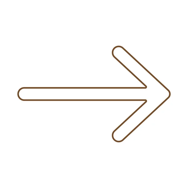 Eps10 Brown Vector Right Arrow Line Icon Simple Flat Style — Vector de stock