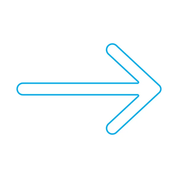 Eps10 Blue Vector Right Arrow Line Icon Simple Flat Style — Vetor de Stock