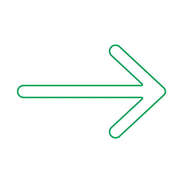 Eps10 Green Vector Right Arrow Line Icon Simple Flat Style — Vetor de Stock