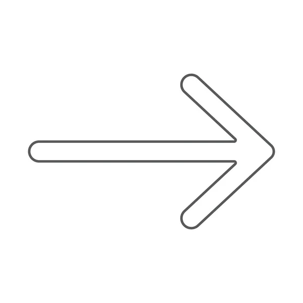 Eps10 Grey Vector Right Arrow Line Icon Simple Flat Style — Stockový vektor