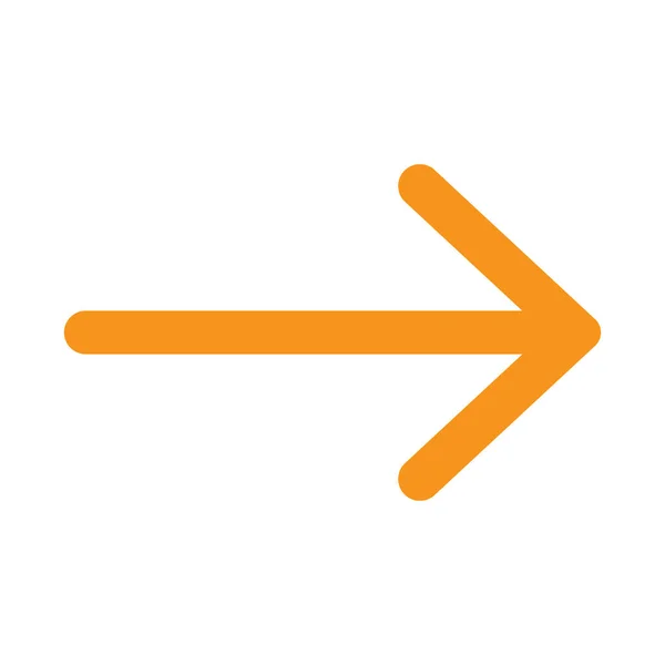 Eps10 Orange Vector Right Arrow Icon Simple Flat Style Isolated — Vetor de Stock