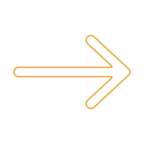 Eps10 Orange Vector Right Arrow Line Icon Simple Flat Style — Vetor de Stock