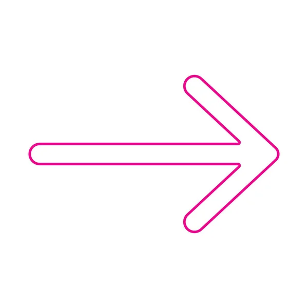 Eps10 Pink Vector Right Arrow Line Icon Simple Flat Style — Vetor de Stock