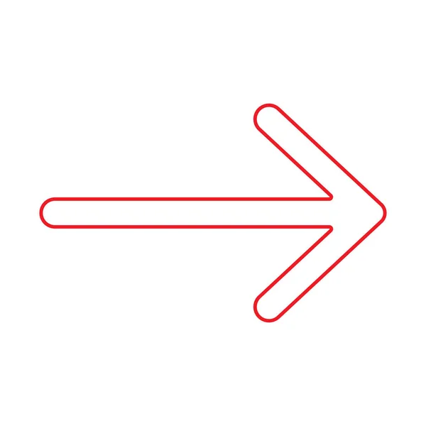 Eps10红色矢量右箭头线图标 简约平面样式 独立于白色背景 — 图库矢量图片