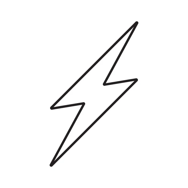 Eps10 Чорний Вектор Блискавка Електрична Лінія Значок Простому Модному Стилі — стоковий вектор