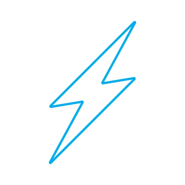 Eps10 Blue Vector Lightning Electric Line Icon Simple Flat Trendy — Vettoriale Stock