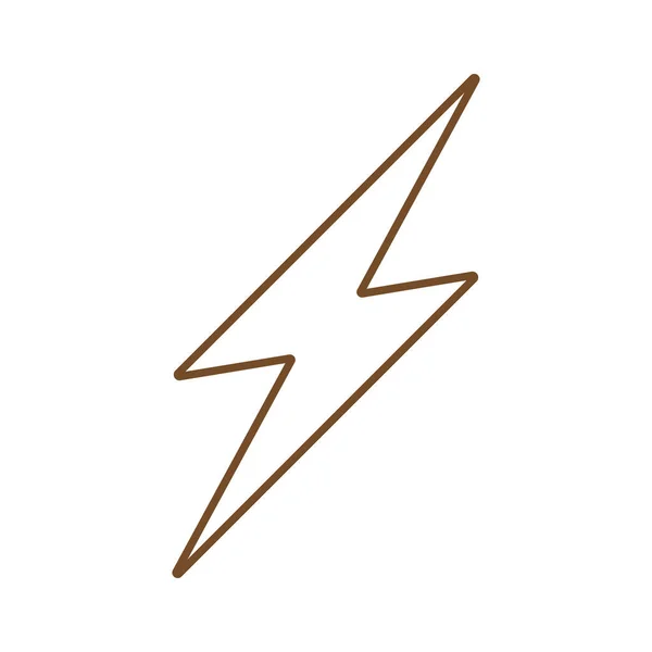 Eps10 Brown Vector Lightning Electric Line Icon Simple Flat Trendy — Stock Vector
