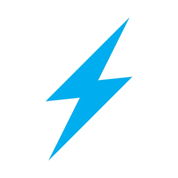 Eps10 Blue Vector Lightning Electric Solid Icon Simple Flat Trendy — Vettoriale Stock