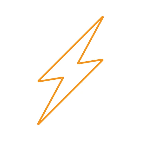 Eps10 Orange Vector Lightning Electric Line Icon Simple Flat Trendy — Διανυσματικό Αρχείο