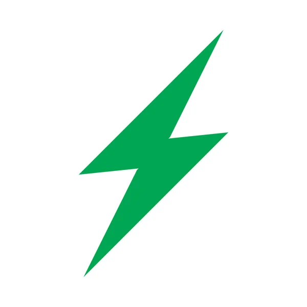 Eps10 Green Vector Lightning Electric Solid Icon Simple Flat Trendy – stockvektor