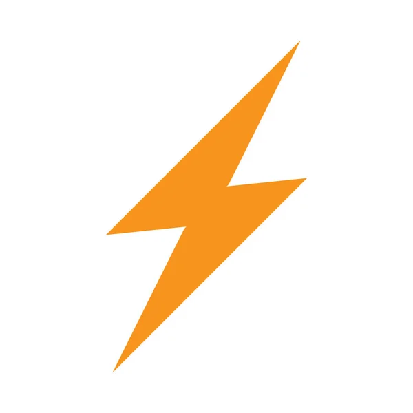 Eps10 Orange Vector Lightning Electric Solid Icon Simple Flat Trendy — Vettoriale Stock