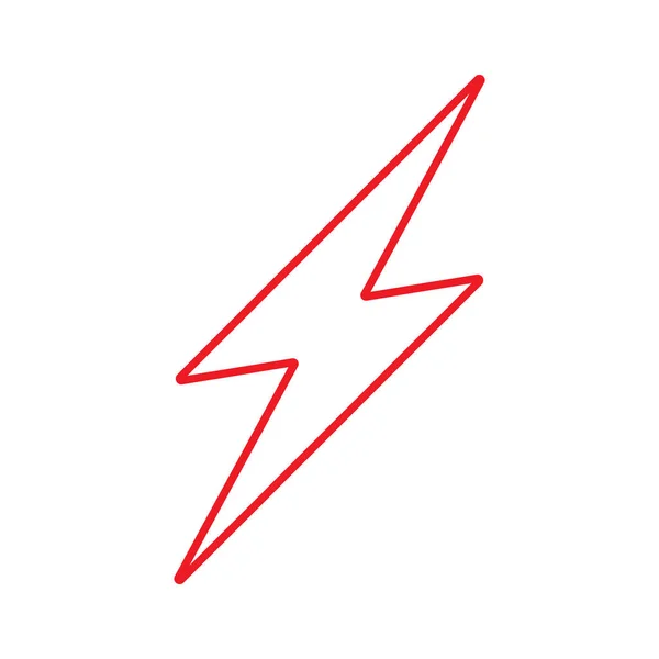 Eps10 Red Vector Lightning Electric Line Icon Simple Flat Trendy — Διανυσματικό Αρχείο