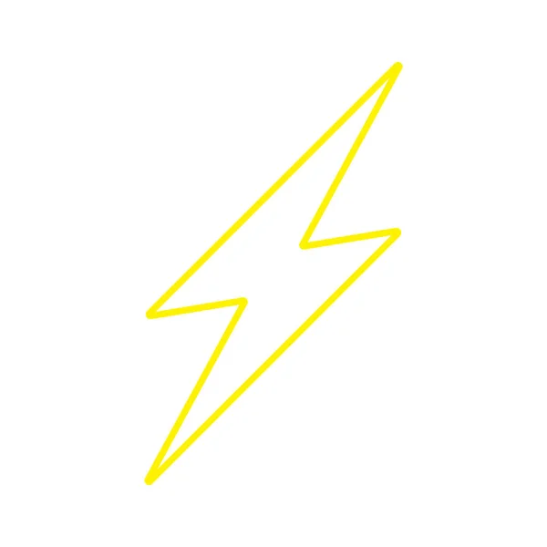 Eps10 Yellow Vector Lightning Electric Line Icon Simple Flat Trendy — Stock Vector