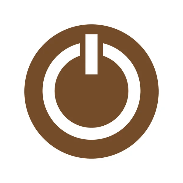 Eps10 Brown Vector Power Button Icon Simple Flat Trendy Style — 스톡 벡터