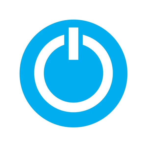 Eps10 Modrý Vektor Moc Tlačítko Ikona Jednoduchém Plochém Módním Stylu — Stockový vektor