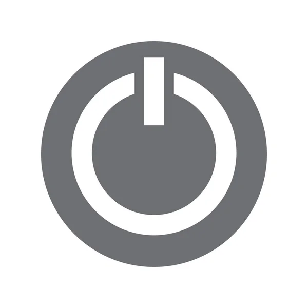 Eps10 Grey Vector Power Button Icon Simple Flat Trendy Style — Stockvector