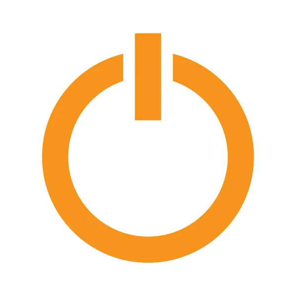 Eps10 Orange Vector Power Button Icon Simple Flat Trendy Style — Stockvector