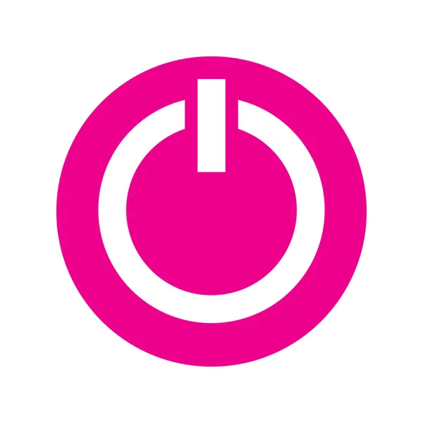 Eps10 Pink Vector Power Button Icon Simple Flat Trendy Style — Vetor de Stock