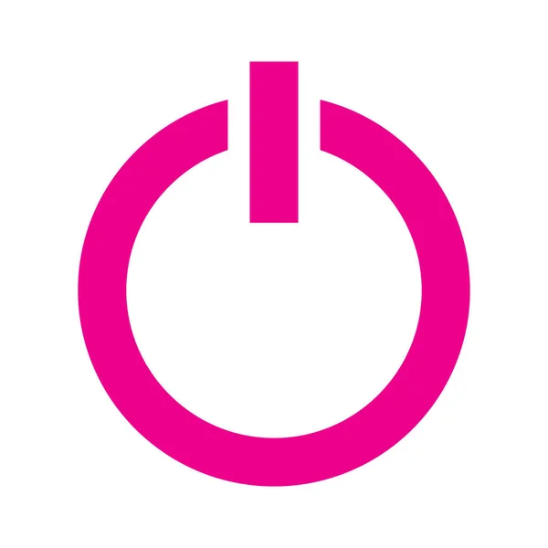 Eps10 Pink Vector Power Button Icon Simple Flat Trendy Style — Vetor de Stock
