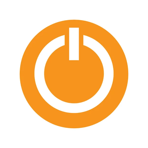 Eps10 Orange Vector Power Button Icon Simple Flat Trendy Style — ストックベクタ