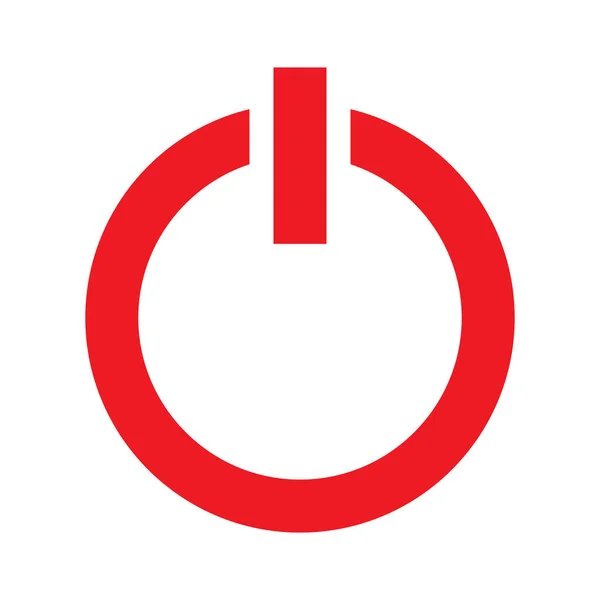 Eps10 Red Vector Power Button Icon Simple Flat Trendy Style — 스톡 벡터