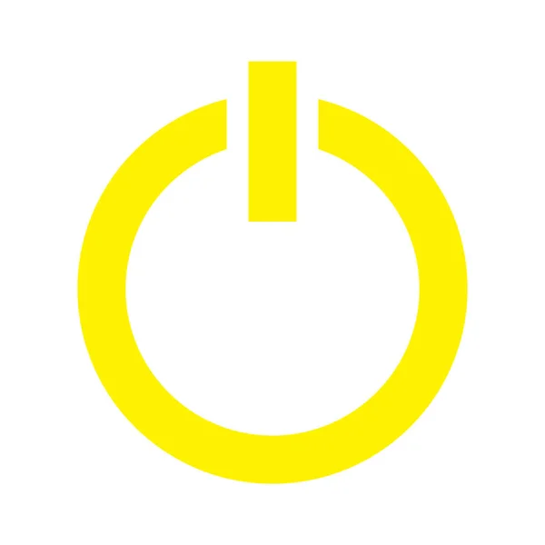 Eps10 Yellow Vector Power Button Icon Simple Flat Trendy Style — Stockový vektor