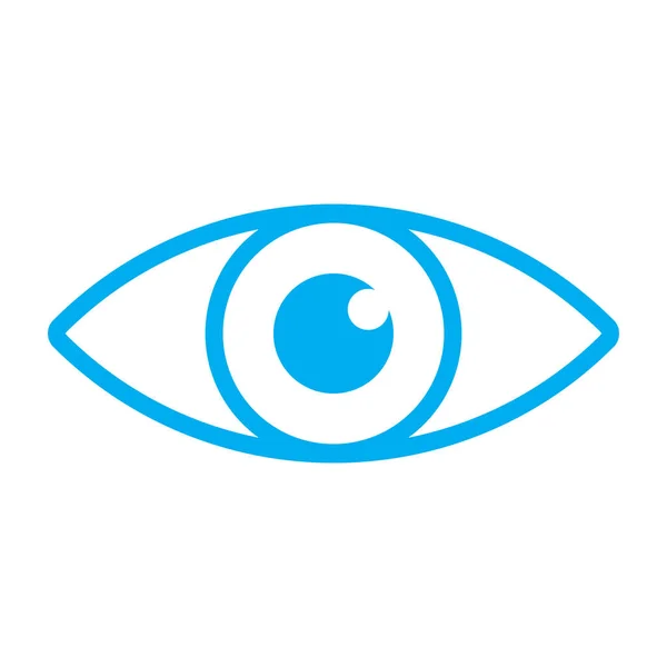Eps10 Синий Векторный Глаз Иконка Простом Плоском Модном Стиле Изолированы — стоковый вектор