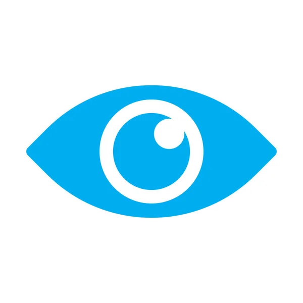 Eps10 Blue Vector Eye Solid Icon Simple Flat Trendy Style — Vetor de Stock