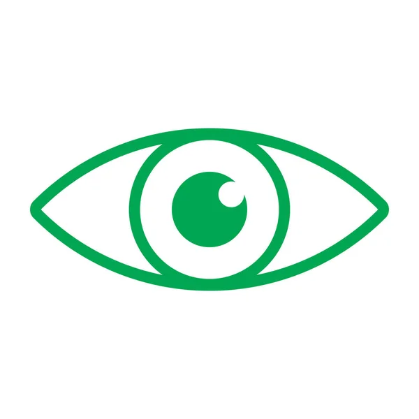 Eps10 Green Vector Eye Line Icon Simple Flat Trendy Style — Stok Vektör