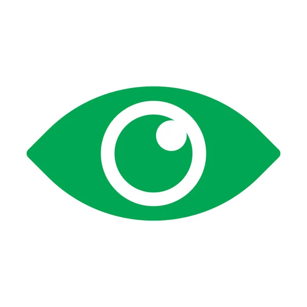 Eps 10绿色矢量眼固体图标 在白色背景上隔离 简朴而时尚的样式 — 图库矢量图片