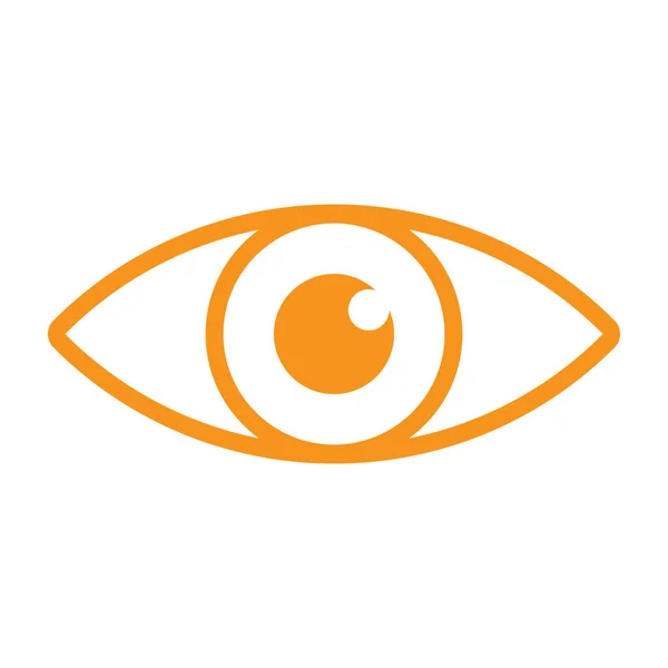 Eps10 Oranžové Vektorové Oko Ikona Jednoduchém Plochém Módním Stylu Izolované — Stockový vektor